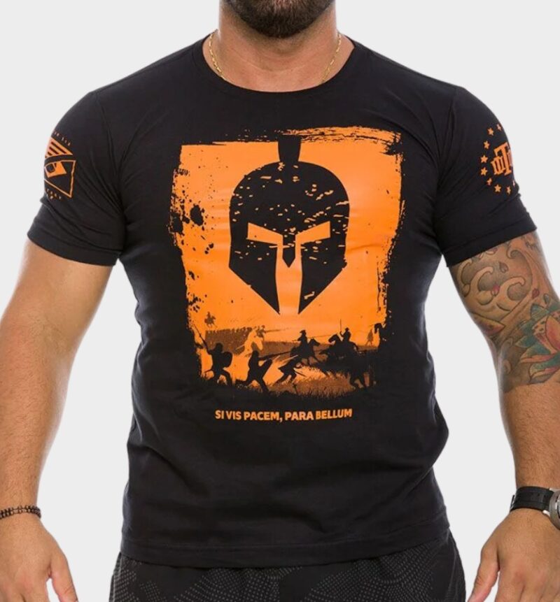 Camiseta Masculina Si vis Pacem Para Bellum LARANJA Team Six