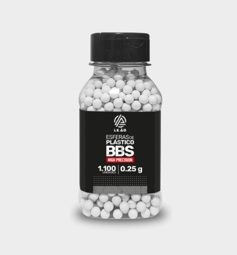 Esfera Airsoft BBs 0.25g 6mm - 1100 bolinhas