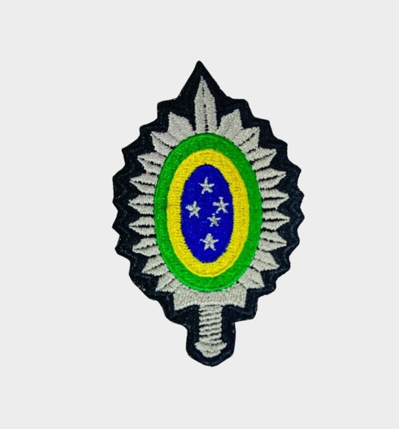 Bordado Brasão Exército Brasileiro 4,0x7,0 cm